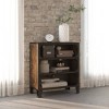 vidaXL Rustic Brown Storage Cabinet - Sturdy Metal and MDF Construction, Urban Industrial Style, Easy to Clean, Ample 2-Shelf Storage - 2 of 4