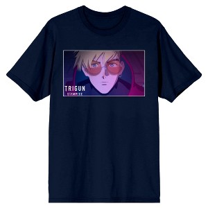 Trigun Stampede Vash The Stampede Crew Neck Short Sleeve Men's Navy T-shirt - 1 of 2