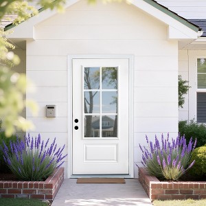 Professional Manufacturer Right Hand Inswing Low-E Glass 6-Lite 3/4 Lite Fiberglass Front Door Classic Design Exterior Entrance Door - 1 of 4