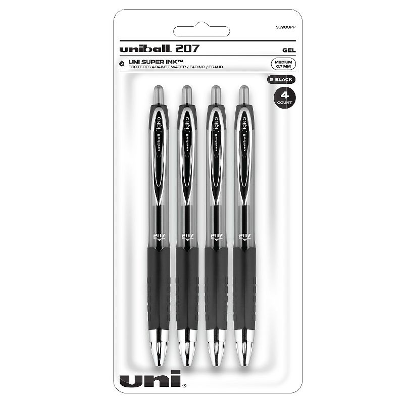 uni-ball 207 Signo RT Retractable Gel Pens Medium Point Black Ink 555024, 1 of 10