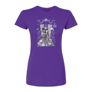 Women's - Disney - Jack Sally Love Fitted Graphic T-Shirt - 1 of 2