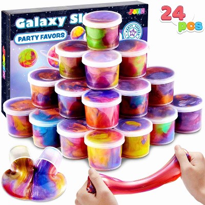 Joyfy Party Favors Galaxy Stretchy Non-Sticky Mess-Free Stress Relief Safe Toys for Girls Boys Classroom Reward Party Supplies Easter Stuffers 24 Pcs
