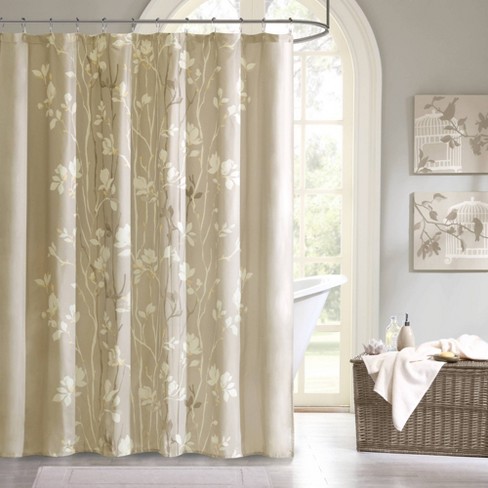 Holly Shower Curtain Taupe Target
