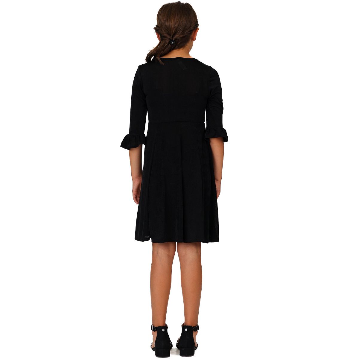 Girls Elbow Length Sleeve Fit and Flare Party Dress - 24sevenKid™ - thumbnail 3