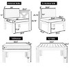 5-Piece Outdoor Patio Wood Sectional Sofa Set with Cushions,Acacia Wood X-Back Seating Group with Ottoman And Tea Table-Maison Boucle - 3 of 4