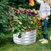 LuxenHome 24in Round Galvanized Steel Raised Garden Bed Planter Silver - 3 of 4
