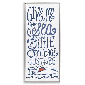Stupell Industries Sea & Cottage Beach Life Calligraphy, 13" x 30" - 1 of 4