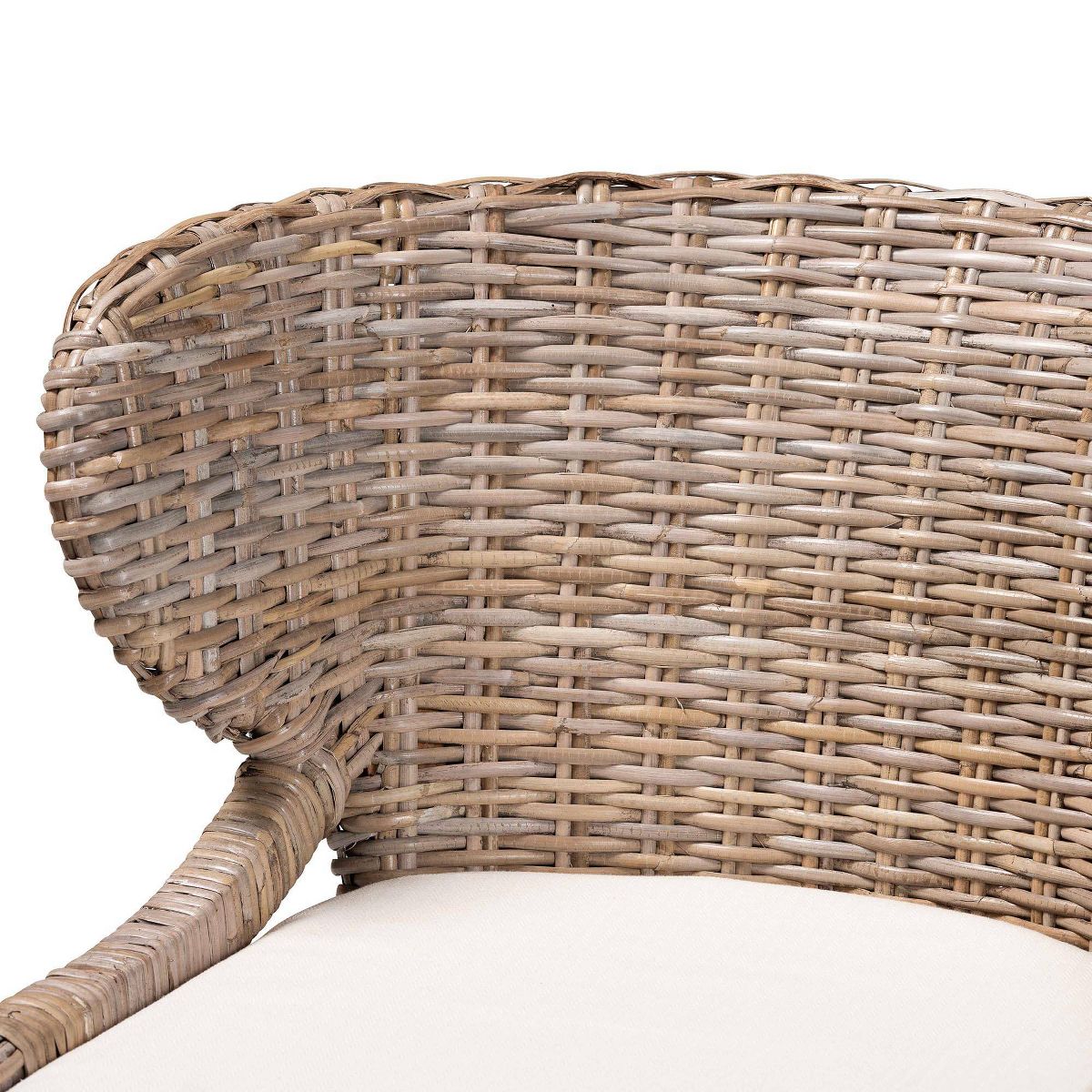 bali & pari Niesha Natural Rattan and Mahogany Wood Dining Chair Kubu Gray/Rustic Taupe - thumbnail 6