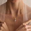 14K Gold Plated Bridal Necklace: Dainty Pearl & CZ Pendant, Classic Wedding Gift for Women - 2 of 4