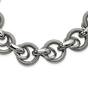 Black Bow Jewelry Men's Stainless Steel Wide Multiple Link Chain Necklace, 22 Inch - 1 of 4
