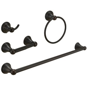 BWE 5-Piece Bath Hardware Set with 2-Towel Bars/Racks, Towel/Robe Hook, Toilet Paper Holder - 1 of 4