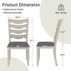 VECELO Rustic Wooden Dining Chairs, Rubber Wood Kitchen Chairs with Padded Seat & Elegant Hollowed Backrest, Gray - 3 of 4
