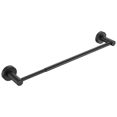HANPURE 16-27 Inches Adjustable Expandable Towel Bar for Bathroom Kitchen Thicken Space Aluminum Wall Mount Matte Black