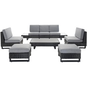 Dumont 6 Pc Living Set - Indoor/Outdoor - PAT7732 - Grey/Grey - Safavieh - 1 of 4