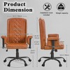 VECELO Ergonomic Leather Office Chair, Adjustable Swivel Desk Chair with Armrests & Lumbar Support, Black/Brown - 2 of 4