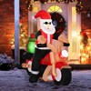 Angel Sar 6ft Inflatable Santa Claus Riding Motorcycle with Toy Bag, LED Light-Up Blow-Up Yard Decoration, Outdoor Christmas Decor - 2 of 4