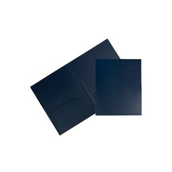 JAM Paper 2-Pocket Heavy Duty Plastic Folders Navy Blue 108/Pack (383Hnab) 383HNAB