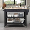 57 Inch Rolling Kitchen Island with Storage, Large Kitchen Cart with Solid OAK Wood Top & 2 Drawers, Kitchen Island Cart On Wheels Wine & Spice Rack - image 3 of 4