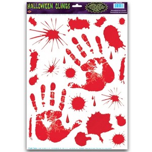 Beistle 12" x 17" Bloody Handprint Clings 154/Pack 01035 - 1 of 1