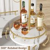 Acekool 4-Tier Bar Cart with Wine Rack and Glass Holder, Mobile Serving Cart on Wheels for Kitchen Dining Living Room, Gold+White - 2 of 4