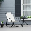 Outsunny Garden Rocking Chair, Outdoor Indoor Sling Fabric Rocker for Patio, Balcony, Porch - 3 of 4