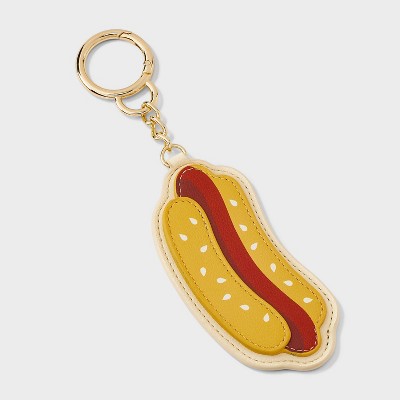 Hot Dog Clip On Handbag Charm - Universal Thread™ Yellow/Red
