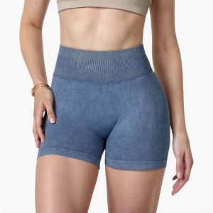 Anna-Kaci Women's High Waist Ribbed Seamless Biker Shorts with Stretch Fabric and Smooth Fit - 1 of 4