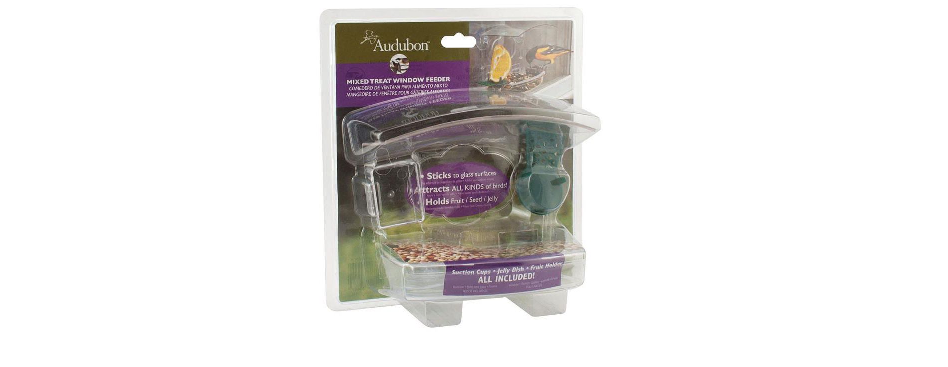 Audubon Wild Bird 1 lb Plastic Window Mount Bird Feeder 2 ports