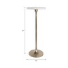 Elegant End Table, Side Table, or Small Night Stand for Room Decor - Slim Metal Drink Table with Marble Top and Trumpet Base - 4 of 4