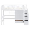 Twin Size Loft Bed with Bookshelf, Drawers and Desk - 4 of 4
