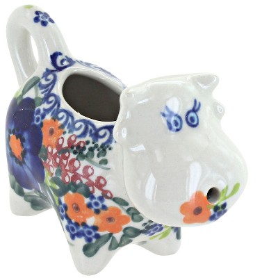 Blue Rose Polish Pottery Berry Bouquet Small Cow Creamer