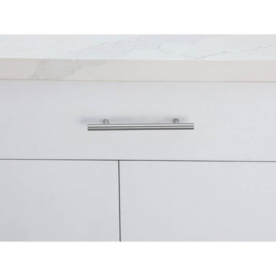 Brushed Nickel Modern Bar Pull with Mounting Hardware