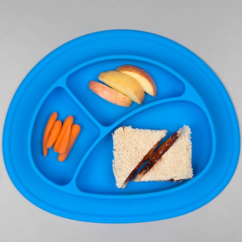 Nuby Oval Sectioned feeding mat - Blue, 4 of 5