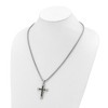 Chisel Stainless Steel Polished with Black Cubic Zirconia Cross Pendant on a 22" Box Chain Necklace - 4 of 4