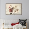 Amanti Art Santa Claus with Reindeer in Winter Wonderland by Melloi Art Prints Canvas Wall Art Print Framed - 4 of 4