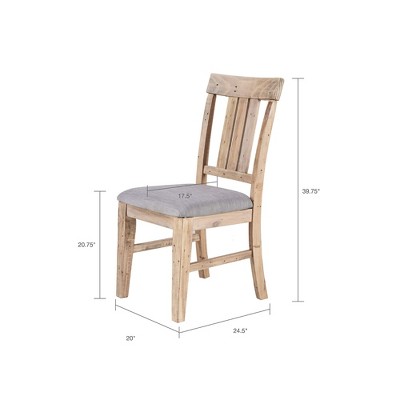 Natural Wood and Grey Upholstered High Side Chair