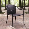 Palm Harbor 4pk Outdoor Wicker Stackable Chairs - Brown - Crosley: Weather-Resistant Steel Frame Patio Seating - 4 of 4