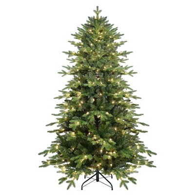 NAYSAYE 5FT Green PVC PE Christmas Tree with 1488 Tips Hinged Branches and Sturdy Metal Stand for Indoor Holiday Decor, Green, 38"*38"*60"