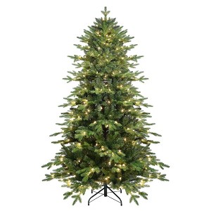 NAYSAYE 5FT Green PVC PE Christmas Tree with 1488 Tips Hinged Branches and Sturdy Metal Stand for Indoor Holiday Decor, Green, 38"*38"*60" - 1 of 4
