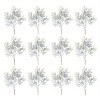Snowy Cedar Branch Stems – 21.25"H Christmas Floral Picks (Set of 12) Plastic Holiday Accents by Melrose - 3 of 3