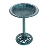 VisioGear Bird Baths, 28" Bird Bath Outdoor Decor with Pattern, Outdoor Bird Baths with Large Space, Green, 19.75"*19.75"*27.25" - 4 of 4
