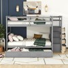 Polibi Full Over Full Bunk Bed with Pull-Out Twin Trundle, Storage Staircase & Safety Guardrails - 2 of 4