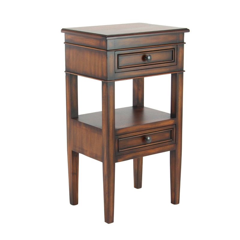 Distressed Wooden Side Table with Drawers - Olivia & May, 3 of 8
