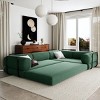 L-Shaped Modular Sofa Bed in Corduroy,Plush Dual-Cushion Comfort for Living Room,Iron Frame Sectional with 4 Configurable Pieces-Cuddlewood - 2 of 4