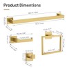 YACVCL-Brushed Gold Bathroom Hardware Set 10 Pieces Towel Bar Set,Stainless Steel Towel Holder Set for Bathroom,Wall Mounted 23.6 Inch Towel Rack Set - 2 of 4