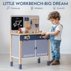 ROBOTIME Play Food and Toy Kitchens, Construction Workshop Set with Tool Accessories, Creative Learning Toy for Toddlers, Blue, 21"*11"*30" - 2 of 4