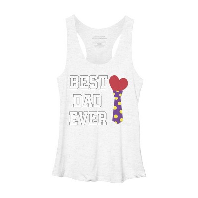 Women's Design By Humans Best Dad Ever Heart Tie By sukhendu12 Racerback Tank Top