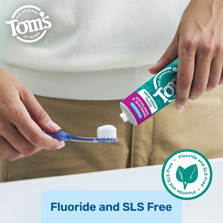 Tom's of Maine Antiplaque and Whitening Fluoride-Free Vegan Toothpaste - 4.5oz, 6 of 16