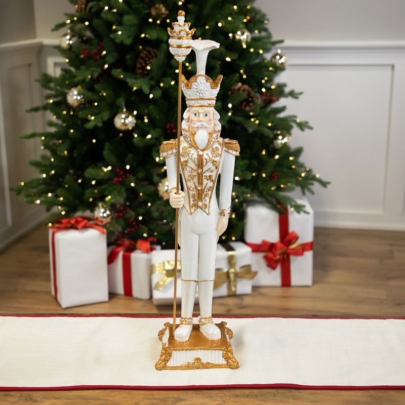 Northlight Christmas Nutcracker Soldier with Scepter - 25.75" - White and Gold, 2 of 6
