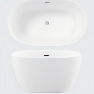 Vynxaria Series 47 in. x 28 in. Freestanding Soaking Bathtub with Pop Up Drain in White - 1 of 4